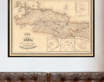 Mapa histórico de Java - Mapa detalhado da ilha de Java