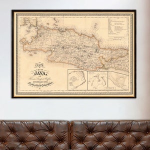 Historical map of Java - Detailed map of the isle of Java