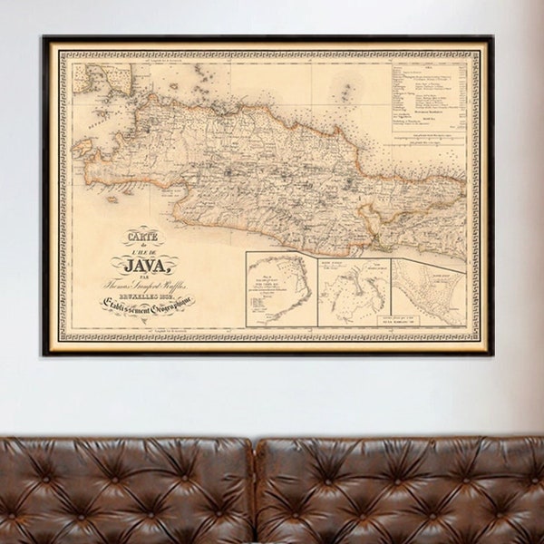 Historical map of Java - Detailed map of the isle of Java