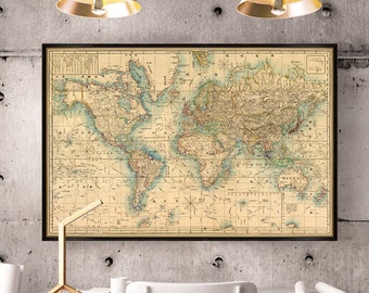 World map - Japanese map of the world - Fine print - 世界地図 - Available on paper or canvas