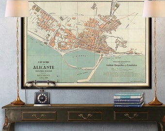 Alicante map - Old map of Alicante print - Fine print on paper or canvas