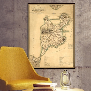 Boston map - Old city map print - Antique map of Boston fine print on paper or canvas