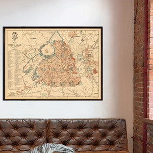 Plan de Lille - Ancienne carte de Lille de 1892, plan de la ville vintage, décoration de carte murale, impression d'archives