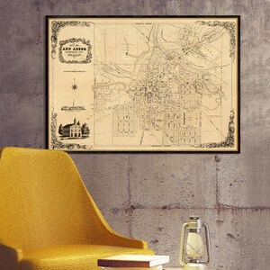 Carte d'Ann Arbor - Plan de la vieille ville - Belle reproduction sur papier ou toile