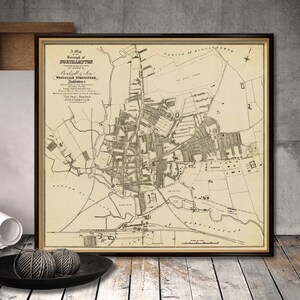 Mappa di Northampton - Vecchia mappa di Northampton - stampa fine