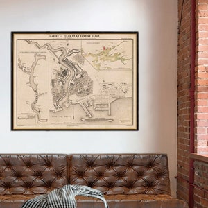 Mappa di Brest - Mappa storica della città di Brest (Francia) - Pianta della città in stile vintage