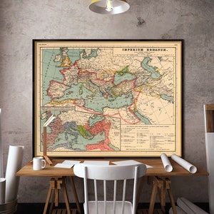 Landkarte Europa - Alte Landkarte Europas - Römische Reichskarte - Historische Karte - Giclée-Druck, erhältlich auf Papier oder Leinwand