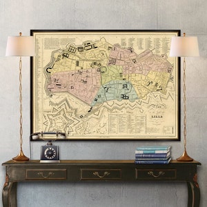 Stara mapa Lille (Francja) - Mapa Lille - Stara mapa Lille wydrukowana na papierze lub płótnie