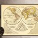 The World Map Old Map of the World in Two Hemispheres Vintage Map ...