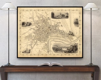 Aberdeen map - Historical map of Aberdeen, fine print on paper or canvas