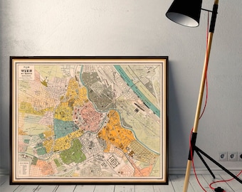 Wien Karte - Old map of Vienna - Fine giclle print - Vienna map available on paper or canvas