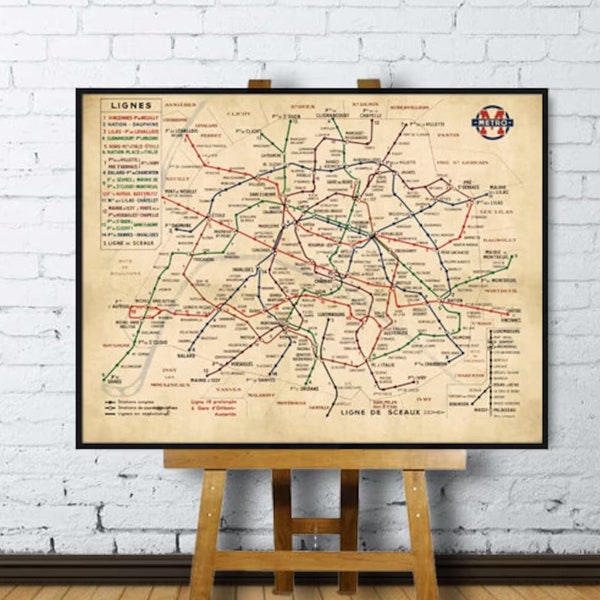 Plan du métro de Paris, Paris Métro plan officiel du réseau, plan du métro en petits caractères