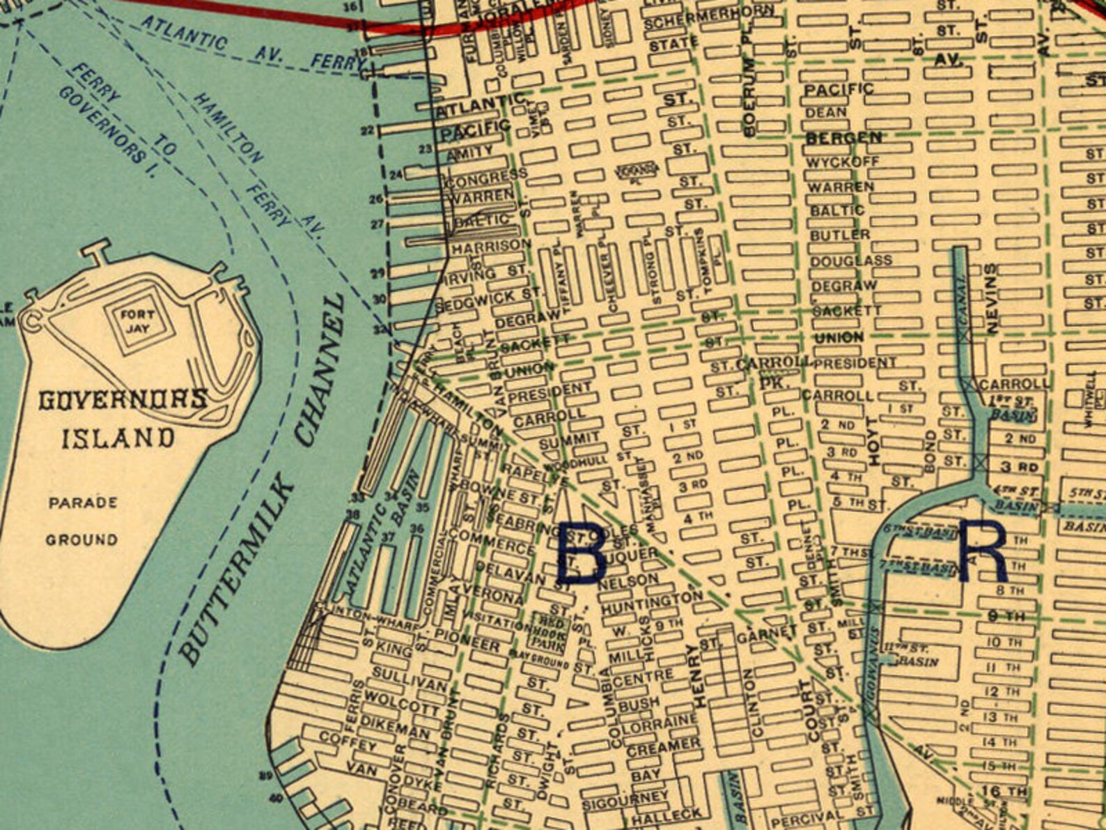 Old Map of Brooklyn Reproduction Large Brooklyn Map Part of Etsy