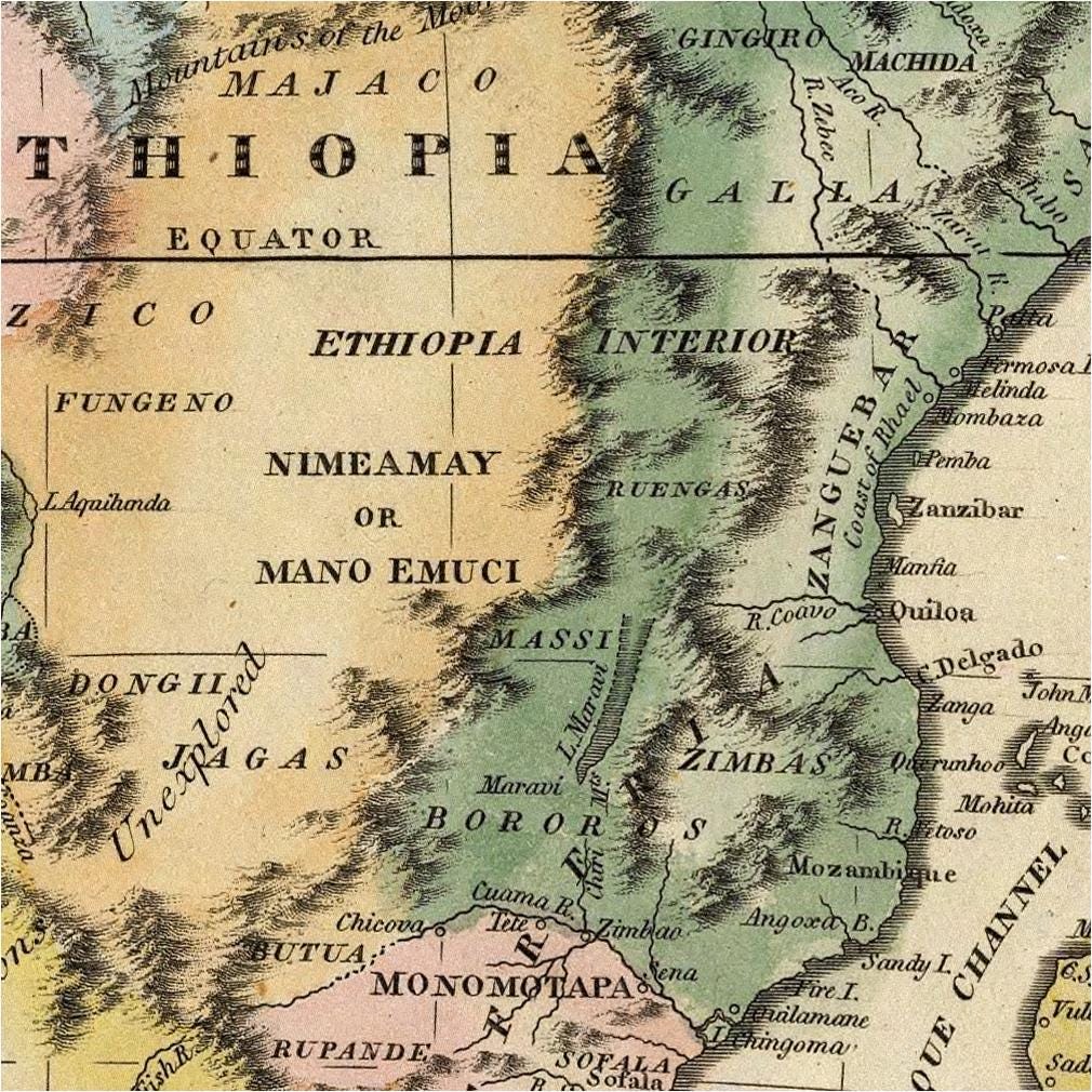 アフリカの古地図 | ヴィンテージ装飾地図 | 19世紀アフリカ地図