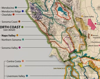 カリフォルニアワイン 地図 ワイナリー 英語版 カリフォルニア州＜B＞「ブティックワイナリーって何
