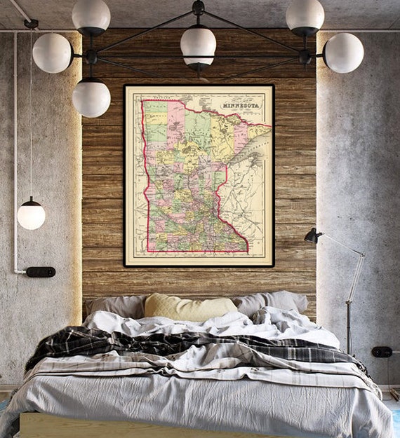 Minnesota map - Old map of Minnesota fine print on paper or canvas