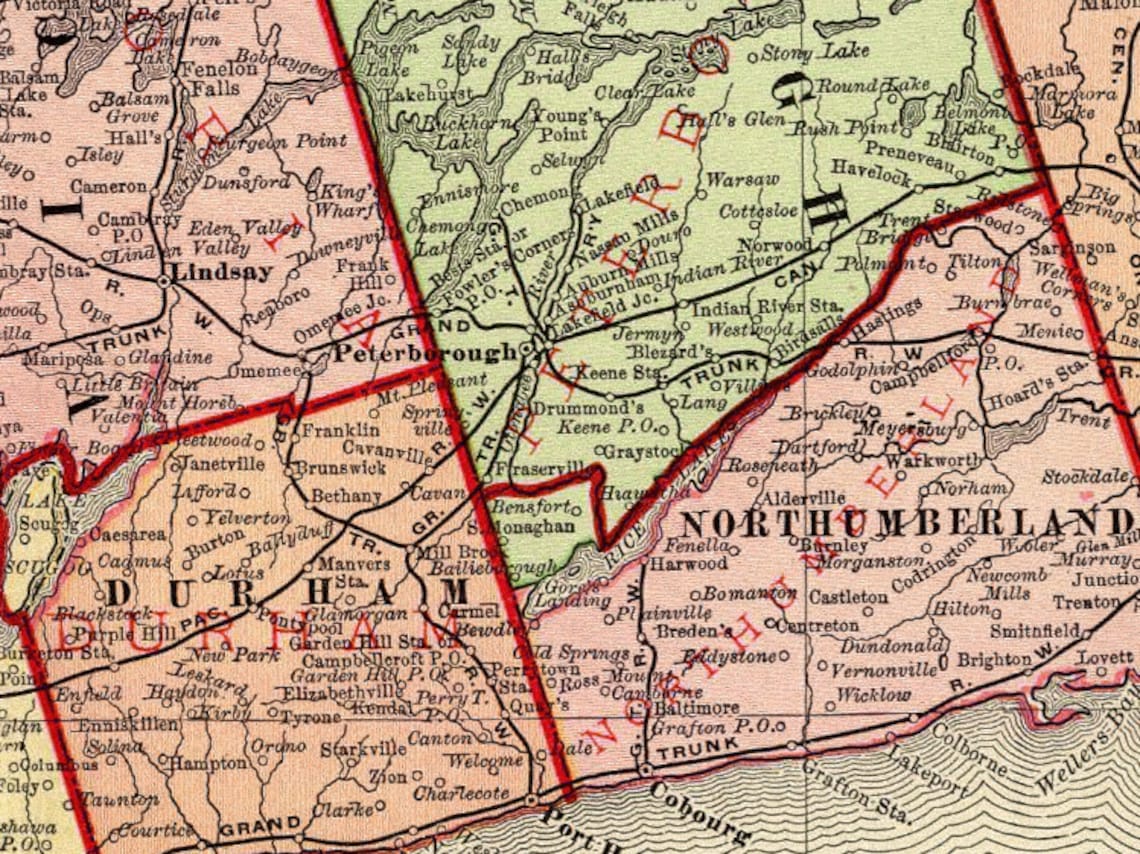 Map of Ontario Vintage Map Reproduction Ontario Map Fine Etsy