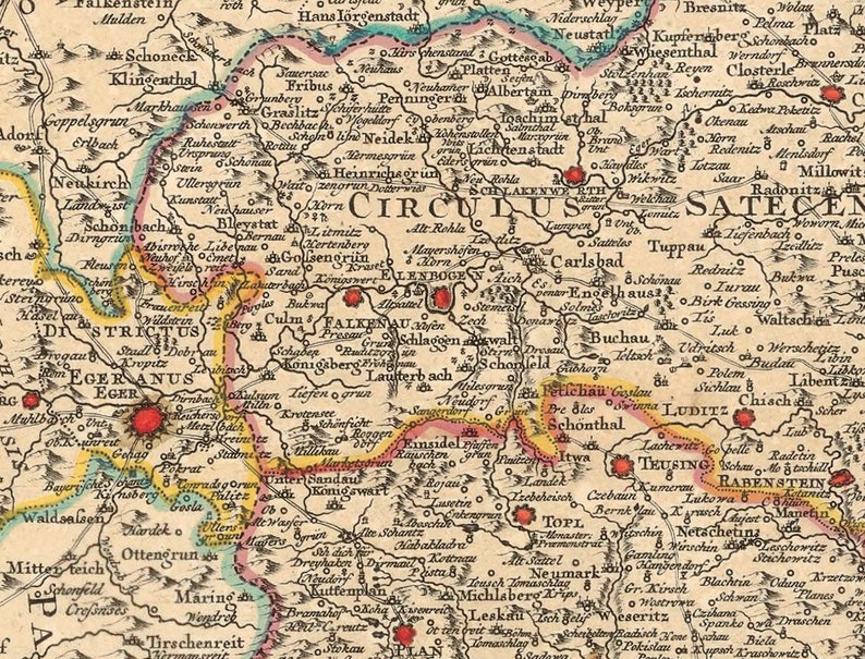 Carte ancienne de la Bohême - Grande carte du royaume de Bohême image 3