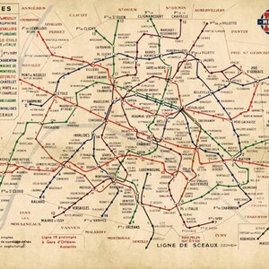 Paris Metro Map, Paris Métro Plan Officiel Du Réseau, Subway Map Fine ...