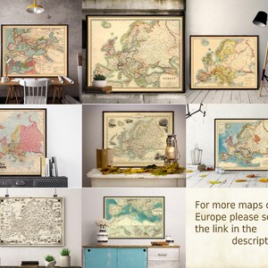 Europe Vintage Map - Antique Map of Europe - Fine Print on Matte Paper ...