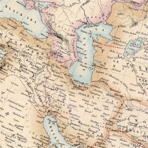 Antiker Asienatlas aus dem 19. Jahrhundert | Historischer Kartendruck | Vintage-Wandkunst Bild 3