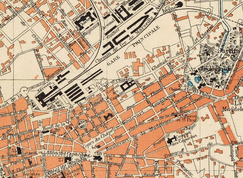 Carte vintage de Marseille - Plan de la vieille ville de Marseille de 1888 image 4