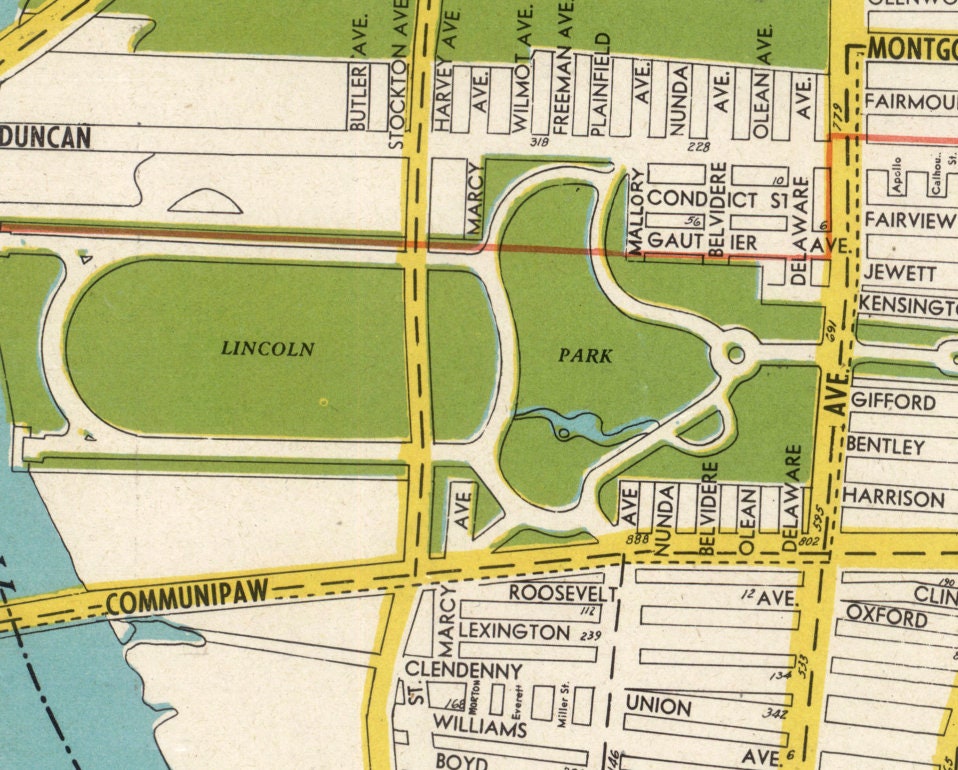 Jersey City map Old map of Jersey City Large city plan print on