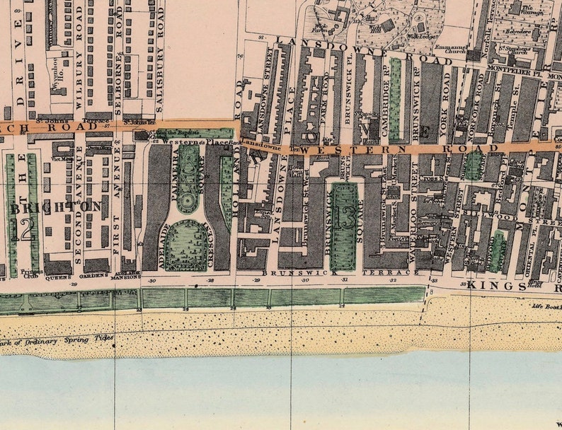 Brighton Map Old Map of Brighton Print Fine Print Large Etsy