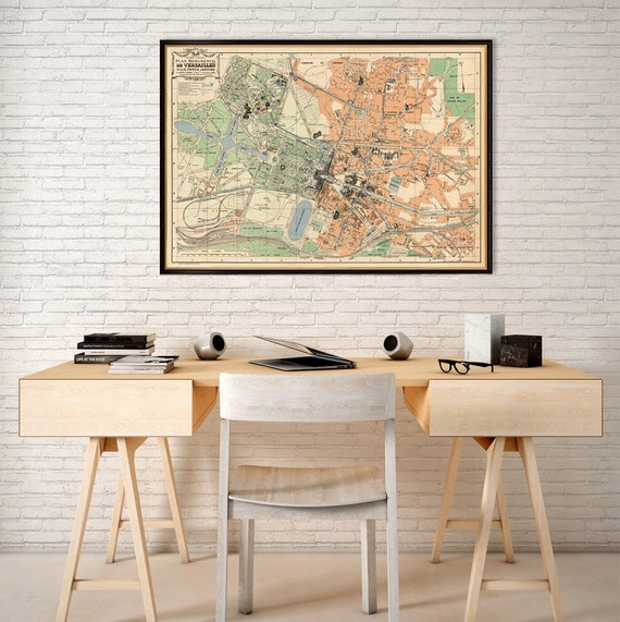 Versailles map - Plan monumental de Versailles - Fine giclee reproduction on canvas or paper