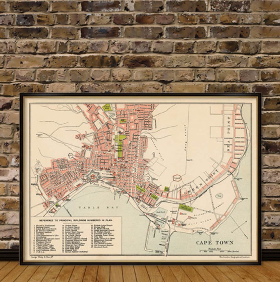 Cape Town Map Old Map of Cape Town Print Fine Reproduction Etsy