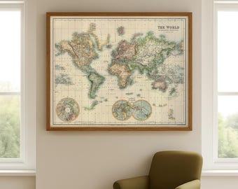 1947年 国連世界地図 | ヴィンテージ 歴史的壁画 - Etsy 日本