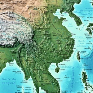 Physical Map of the World, Shaded Relief World Map, Versions in English ...