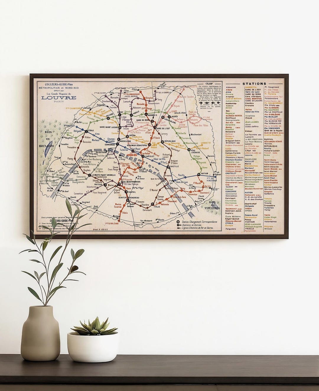 Vintage Paris Métro Map | Antique French Subway Plan | Archival Print ...