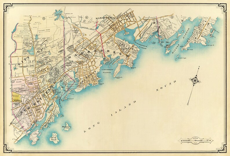 Map of Westchester County Old map print Archival Etsy