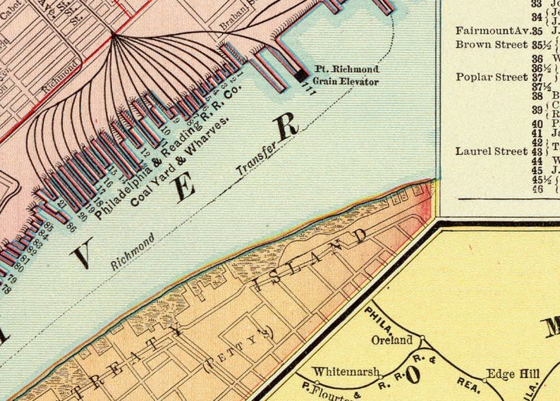 Map of Philadelphia Old map restored A vintage map for | Etsy