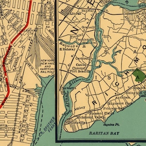 Carte de Manhattan, ancienne carte de Manhattan, New York, carte vintage détaillée de 1924, décoration murale de style vintage image 6