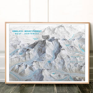 Mit Blick auf den Mount Everest und die umliegenden Gletscher und Gipfel, Winter Dekor