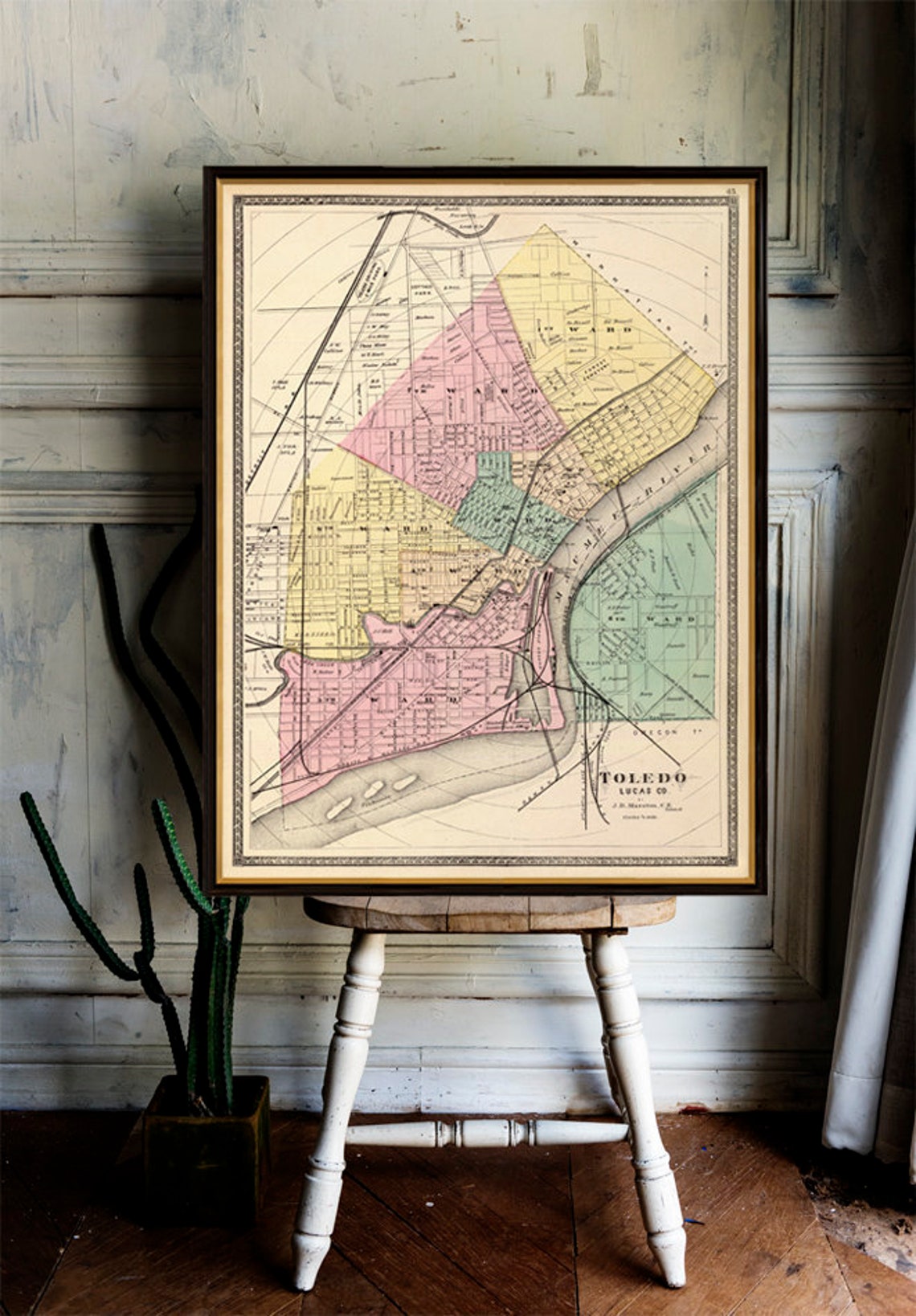 Toledo Map Old Map Print Map of Toledo ohio Fine Print - Etsy