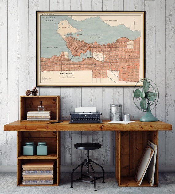 Vancouver map  - Old  map of Vancouver - Giclee fine print - Vintage map reproduction on paper or canvas