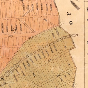 Old map of Long Island City Wonderful old city plan , available on paper or canvas image 3