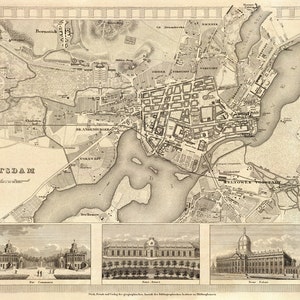 Carte de Potsdam - Ancienne impression de carte de Potsdam - Impression d'archives sur papier ou toile image 2