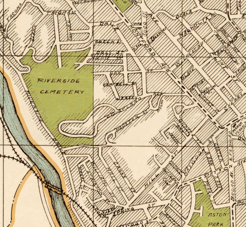 Old Map of Asheville Restored City Map Wall Map Etsy