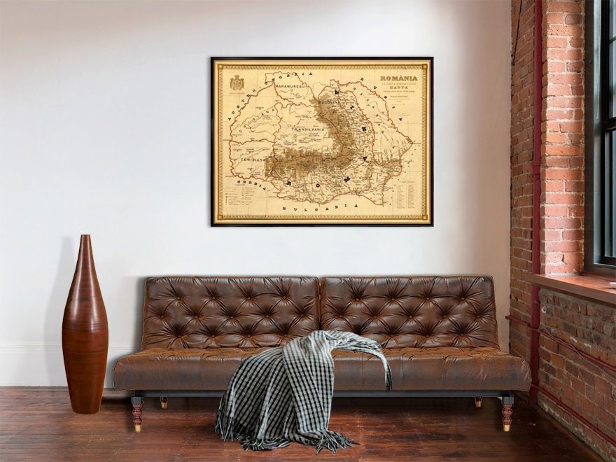 Old Map Of Romania Harta Veche Romania Fine Print