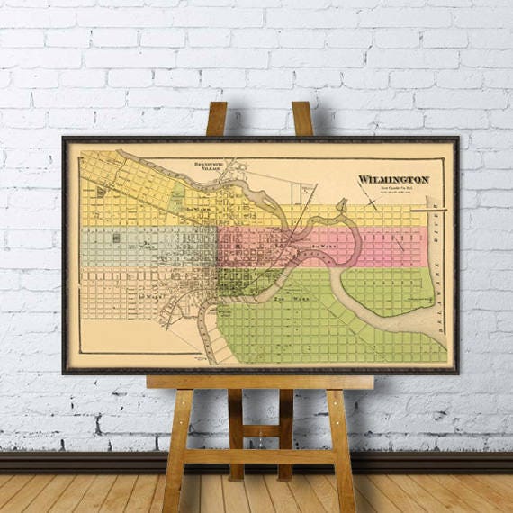 Wilmington  map (Delaware)  - Old city map print - Archival reproduction on paper or canvas