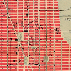 Old map of New York City from 1892, large wall map decor, colorful city map of NYC with a wonderful patina image 7