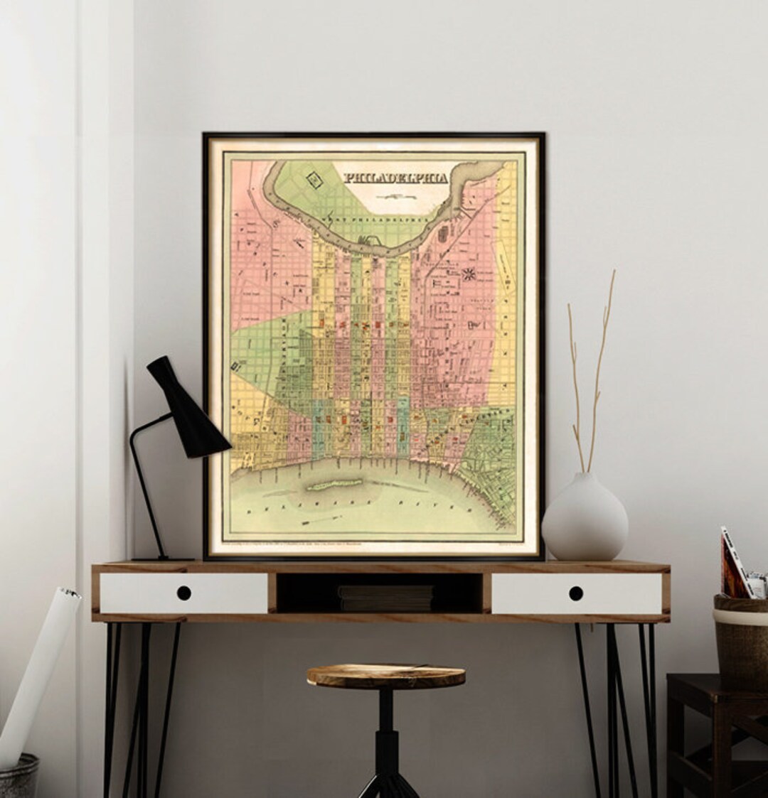 Old Map of Philadelphia - Vintage City Map - Archival Giclee Print on ...
