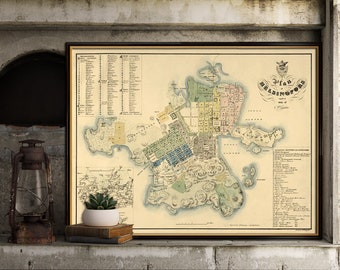 Helsinki map - Helsingfors map - Historic map restored - Fine print on canvas or paper