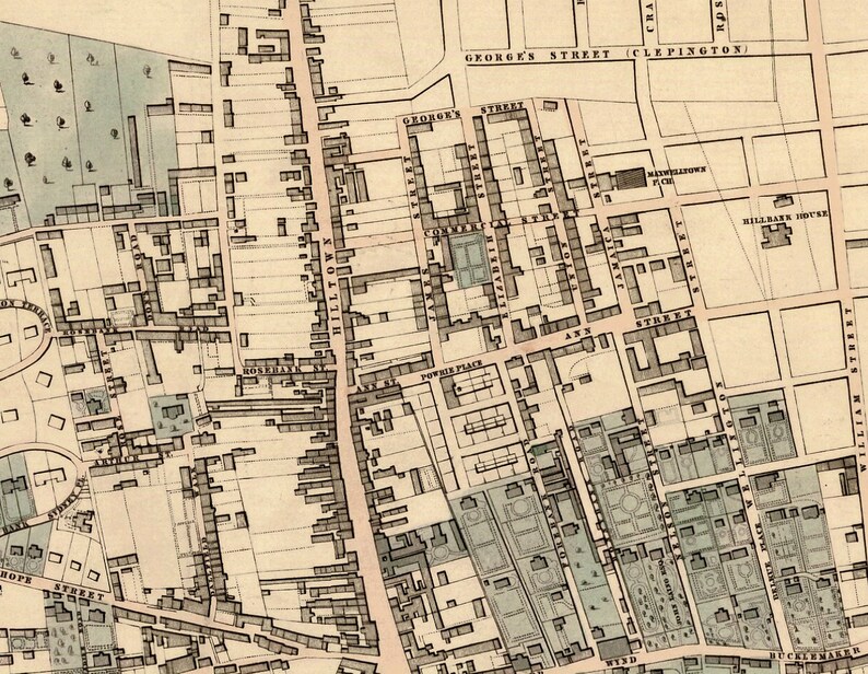 Dundee Map Old City Map Fine Print on Paper or Canvas Etsy