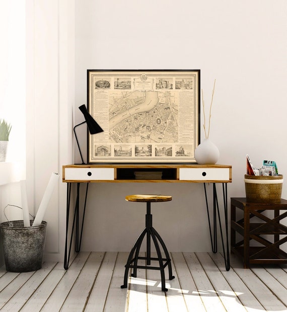 Arles map - Vintage style map of Arles, illustrated old city plan with a wonderful antique patina