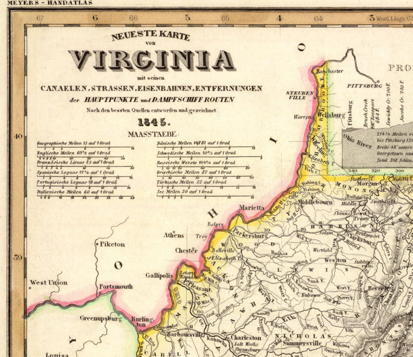Virginia Map Old Map Restored Map of Virginia Archival Etsy